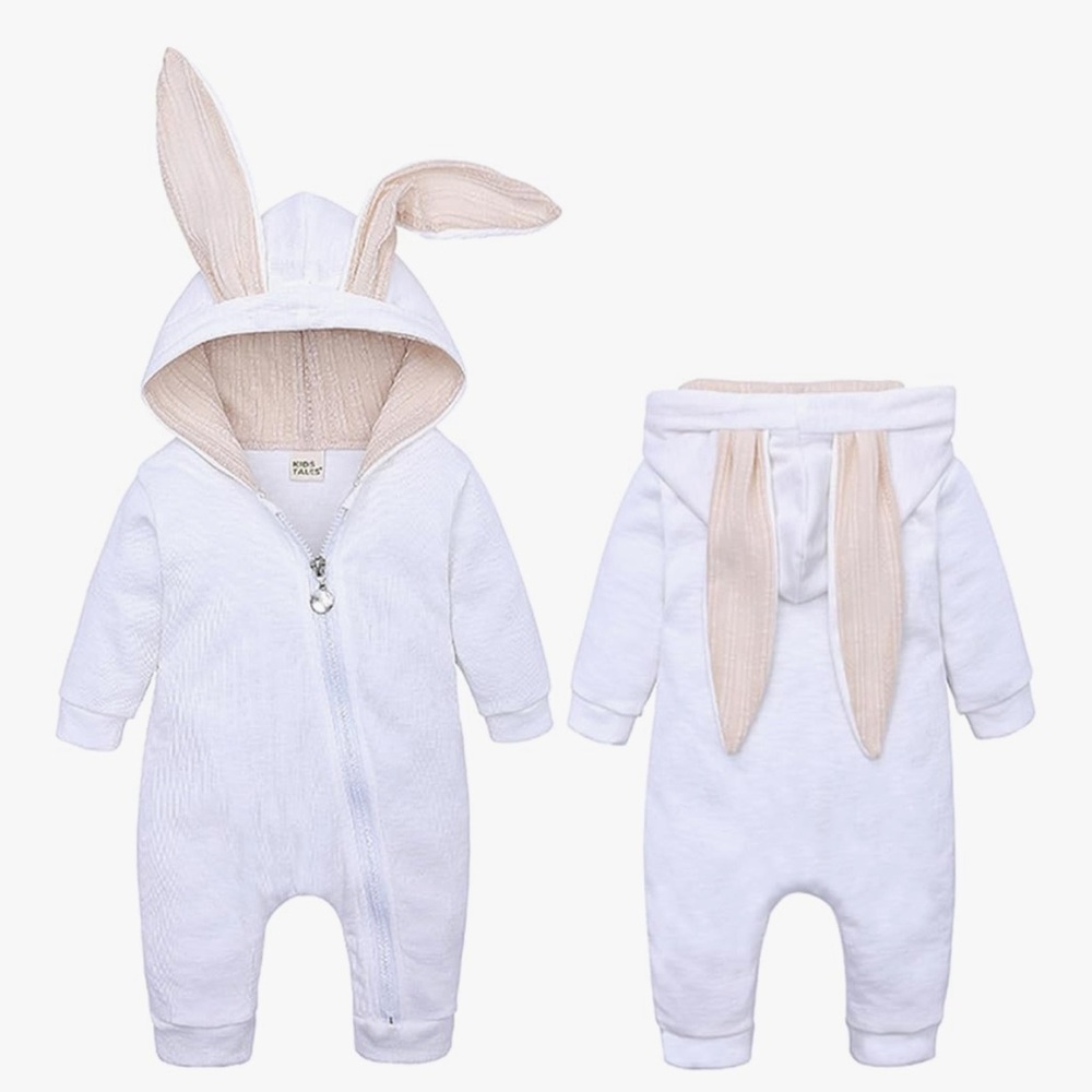 Amazon White and Cream Bunny Ear Kids One Piece
